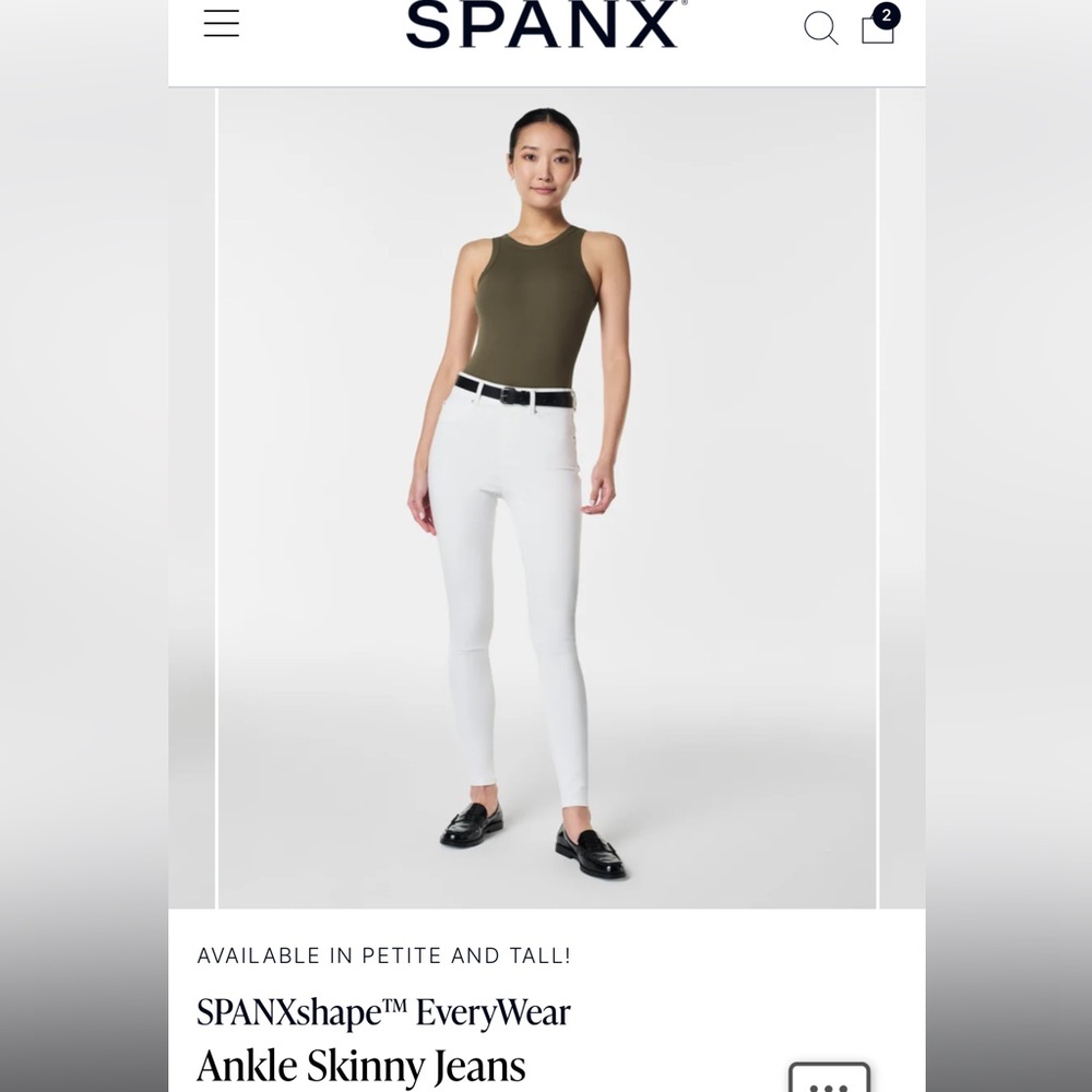 Spanx white ankle skinny jeans, new with tags